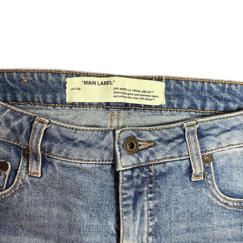 OFF-WHITE Diag Roses 5 Pocket Womens Skinny Jeans Size 27 - Picture 6 of 8